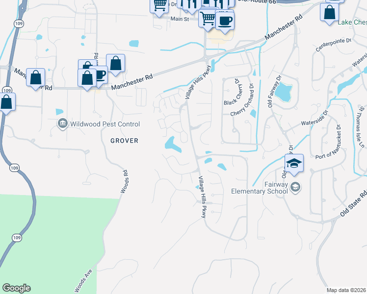 map of restaurants, bars, coffee shops, grocery stores, and more near 16566 Victoria Crossing Drive in Wildwood