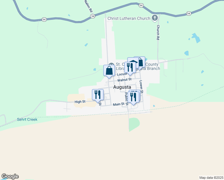 map of restaurants, bars, coffee shops, grocery stores, and more near 5593 Chestnut Street in Augusta