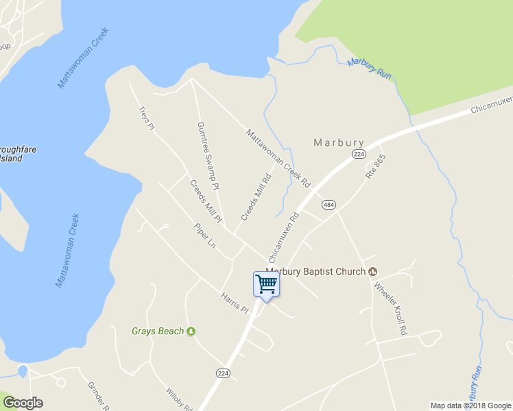 map of restaurants, bars, coffee shops, grocery stores, and more near 5096 Creeds Mill Road in Marbury
