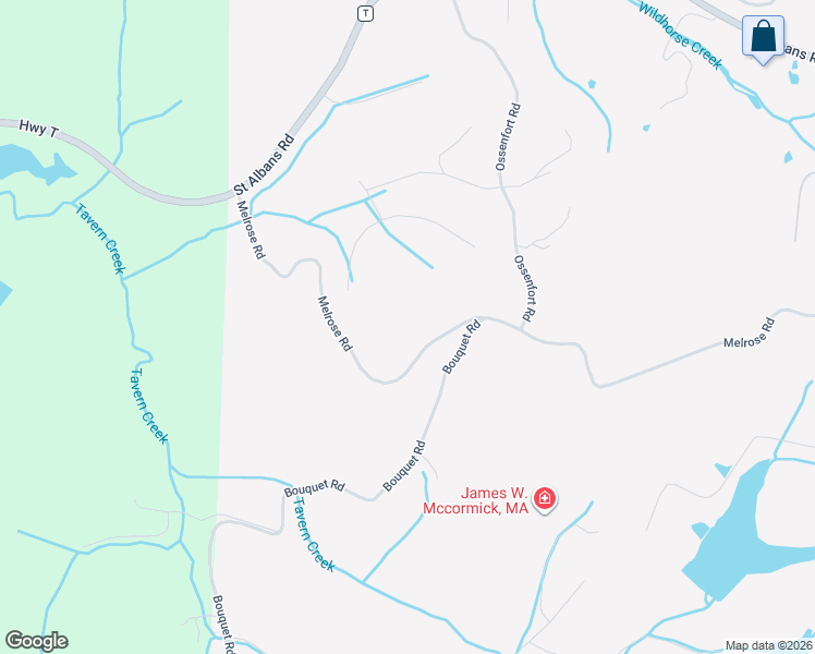 map of restaurants, bars, coffee shops, grocery stores, and more near 19575 Melrose Road in Wildwood