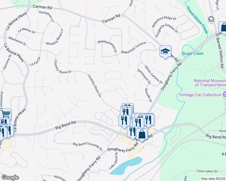 map of restaurants, bars, coffee shops, grocery stores, and more near 799 Overlook Circle Drive in Ballwin