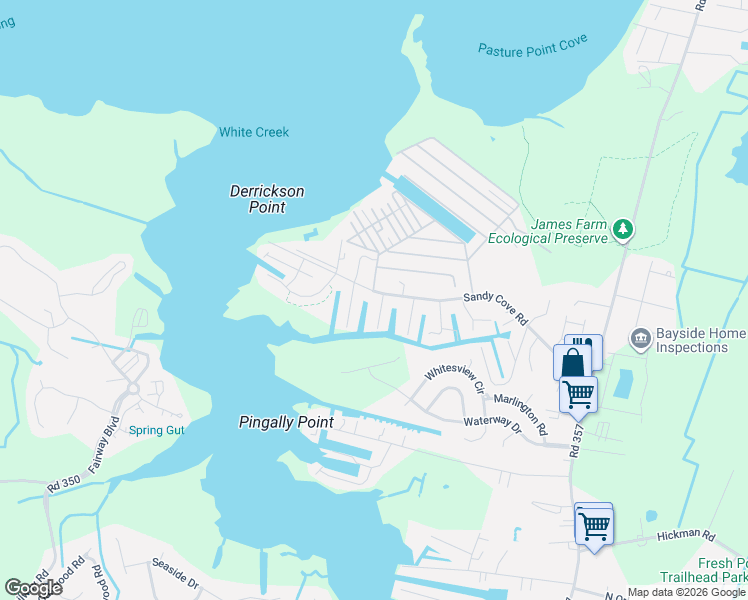 map of restaurants, bars, coffee shops, grocery stores, and more near 30210 Mariners Lane in Ocean View