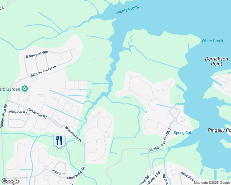 map of restaurants, bars, coffee shops, grocery stores, and more near 30228 Driftwood Court in Ocean View