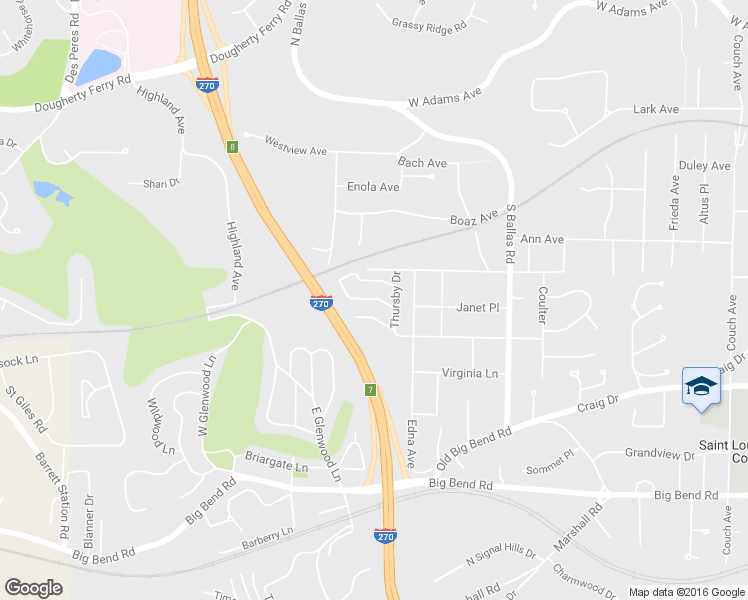 map of restaurants, bars, coffee shops, grocery stores, and more near 1956 Greenpoint Drive in Kirkwood