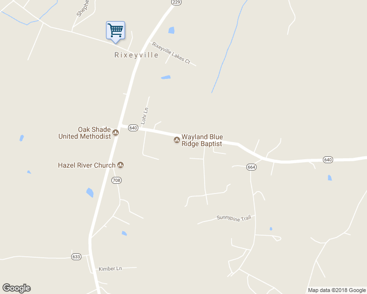 map of restaurants, bars, coffee shops, grocery stores, and more near 15044 Ryland Chapel Road in Rixeyville