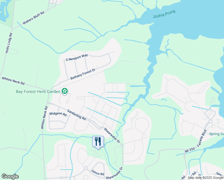 map of restaurants, bars, coffee shops, grocery stores, and more near 20509 Whippoorwill Drive in Ocean View