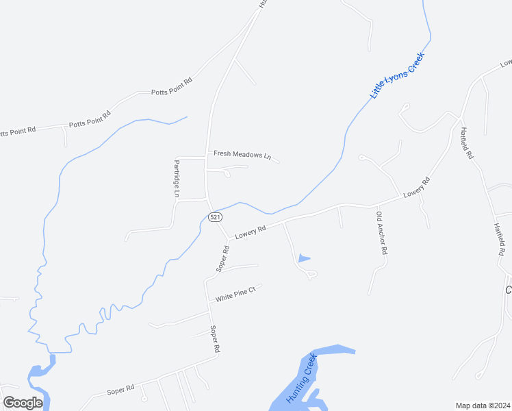 map of restaurants, bars, coffee shops, grocery stores, and more near 1826 Lowery Road in Huntingtown