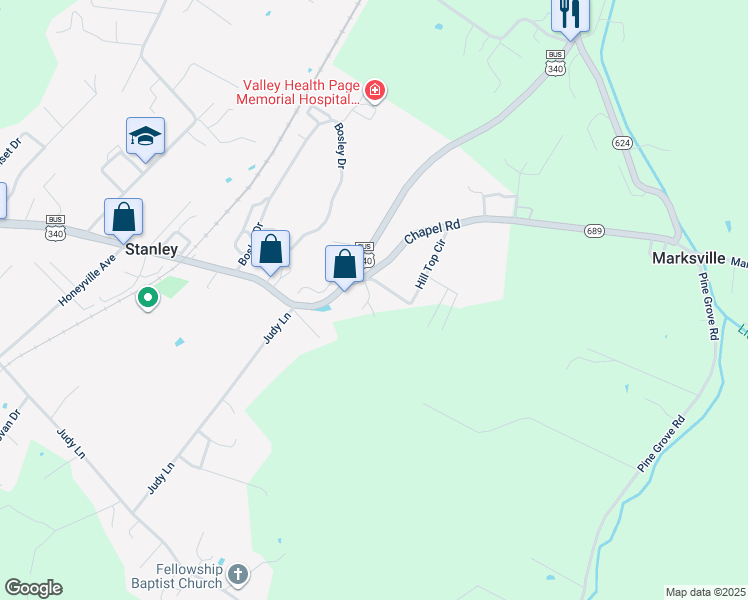 map of restaurants, bars, coffee shops, grocery stores, and more near 161 Cave Hill Road in Stanley