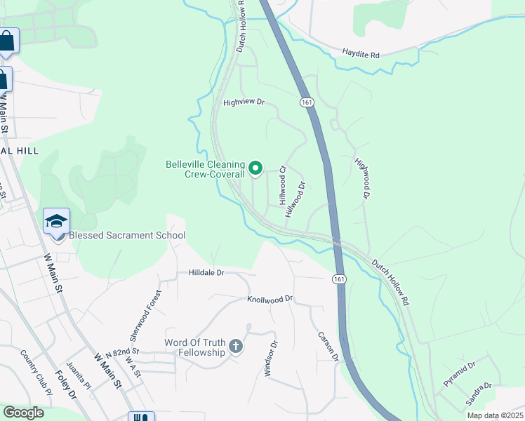 map of restaurants, bars, coffee shops, grocery stores, and more near 1 Cameron Drive in Belleville
