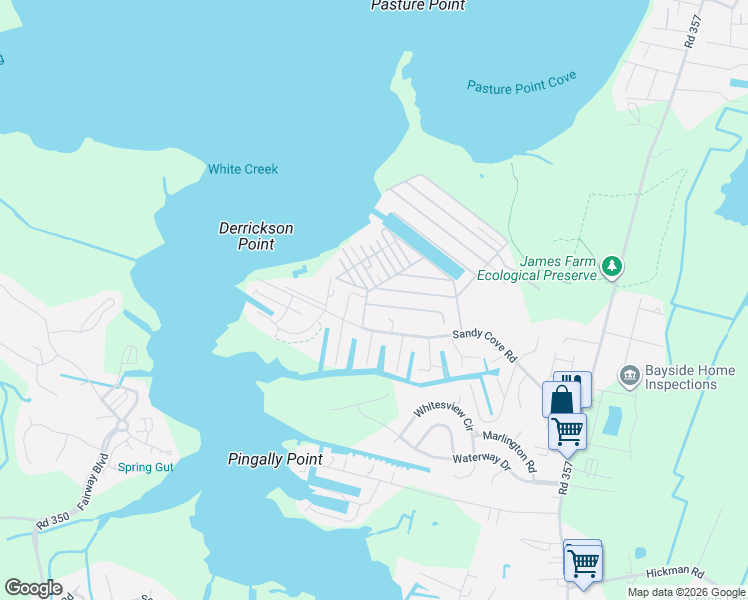 map of restaurants, bars, coffee shops, grocery stores, and more near 131 Dove Street in Ocean View