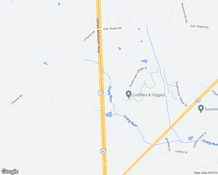map of restaurants, bars, coffee shops, grocery stores, and more near 6335 Catlett Road in Bealeton