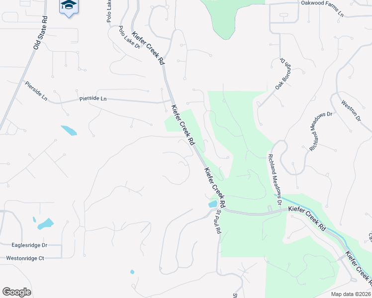 map of restaurants, bars, coffee shops, grocery stores, and more near 633 Kiefer Creek Road in Ellisville