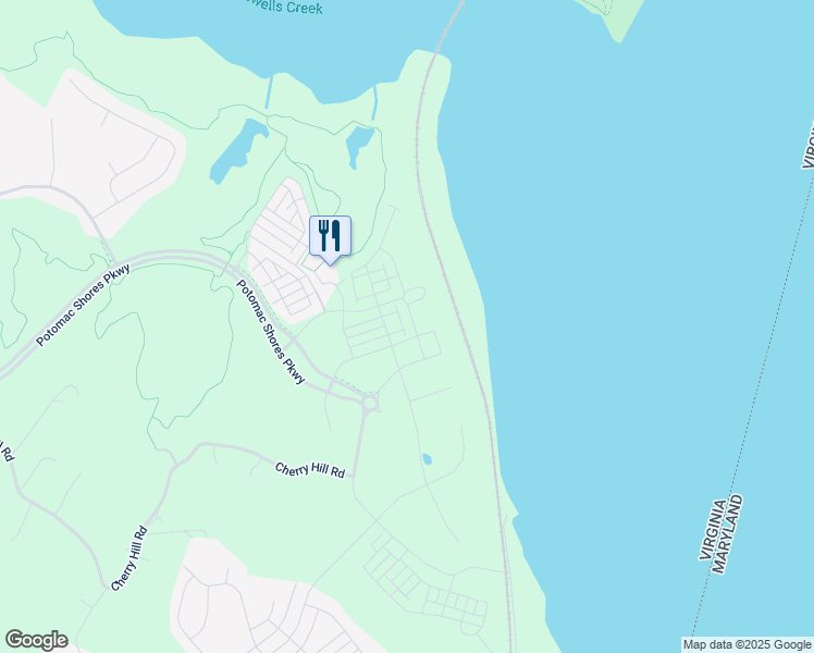 map of restaurants, bars, coffee shops, grocery stores, and more near 1745 Riverbluff Avenue in Dumfries