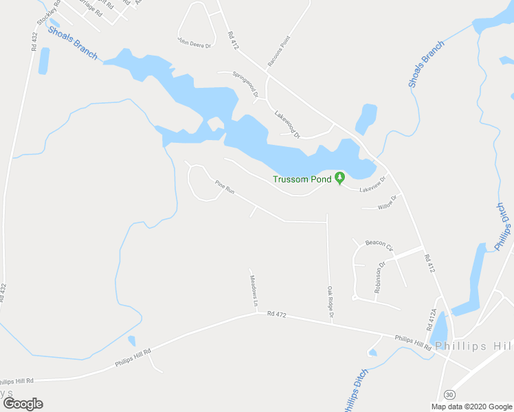 map of restaurants, bars, coffee shops, grocery stores, and more near Meadows Lane in Sussex County