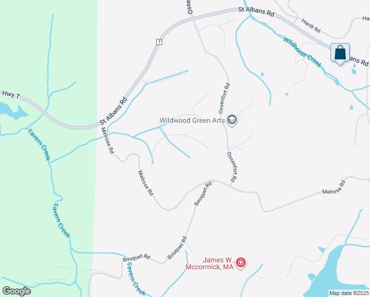 map of restaurants, bars, coffee shops, grocery stores, and more near 19232 Saint Albans Forest Lane in Wildwood