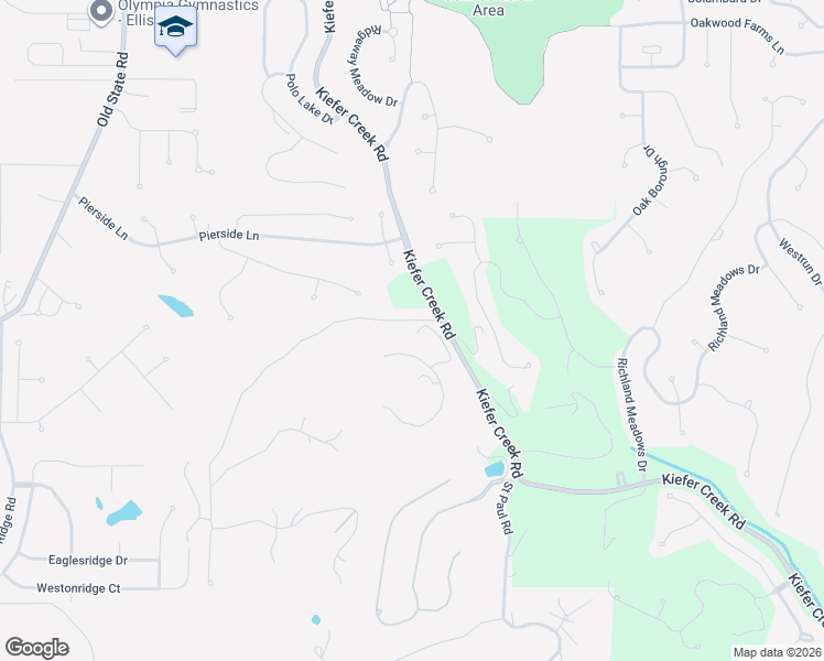 map of restaurants, bars, coffee shops, grocery stores, and more near 587 Kiefer Creek Road in Ballwin