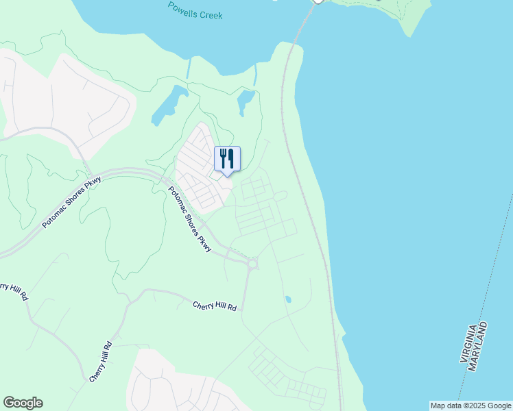 map of restaurants, bars, coffee shops, grocery stores, and more near 1751 Dunnington Place in Dumfries