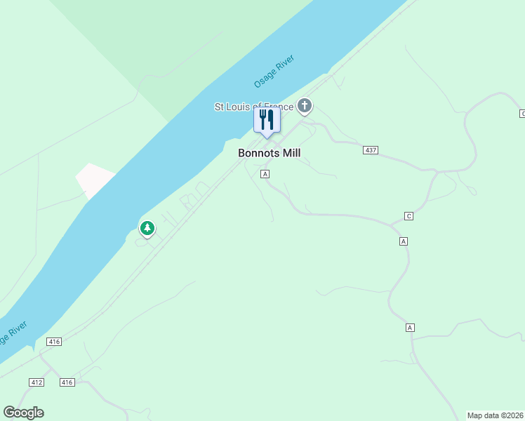 map of restaurants, bars, coffee shops, grocery stores, and more near Church Hill Street in Bonnots Mill