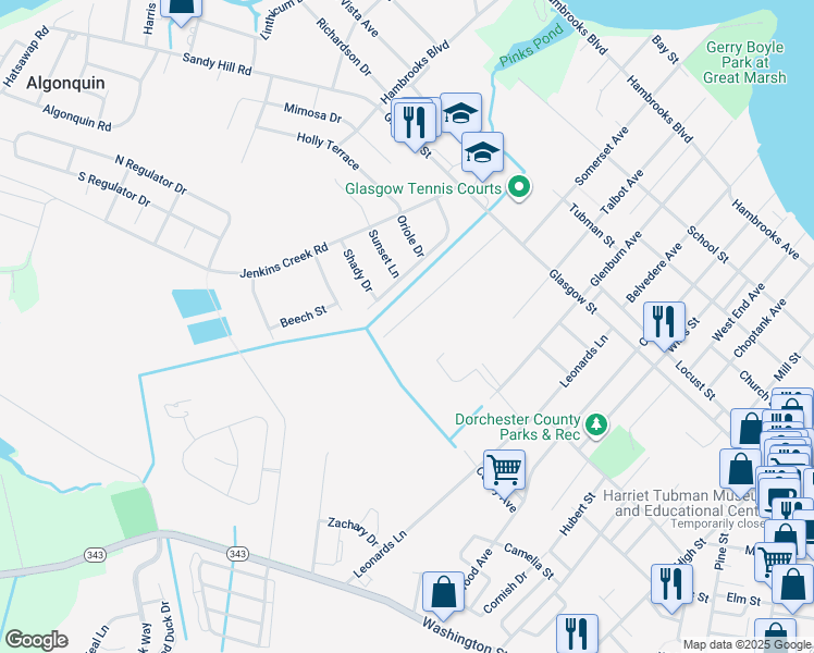 map of restaurants, bars, coffee shops, grocery stores, and more near 604 Edlon Park Drive in Cambridge