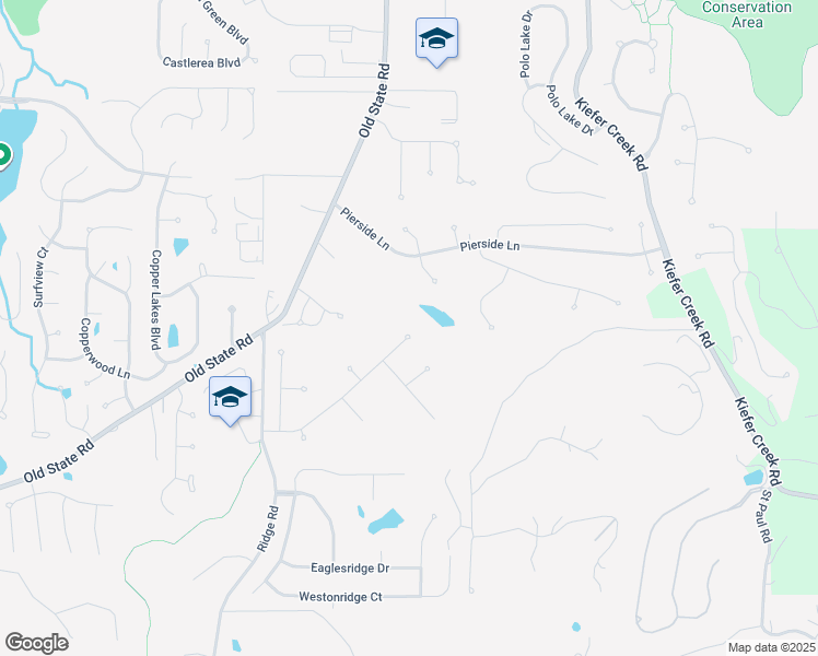 map of restaurants, bars, coffee shops, grocery stores, and more near 500 Autumn Bluff Drive in Ellisville