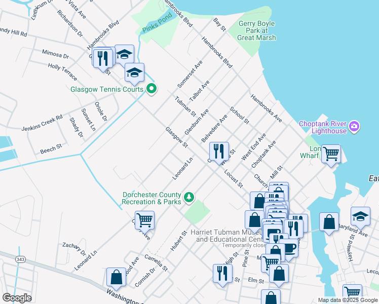 map of restaurants, bars, coffee shops, grocery stores, and more near 1104 Glasgow Street in Cambridge