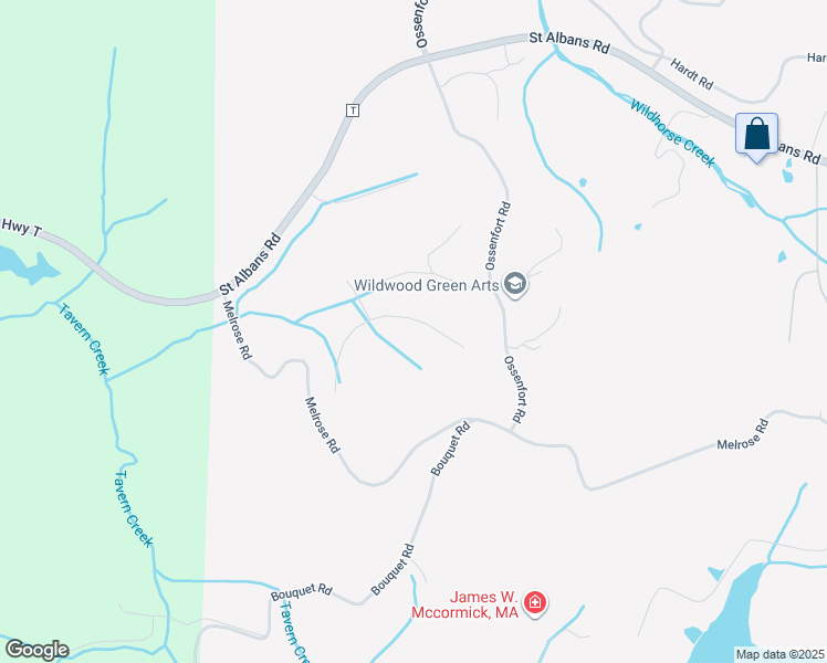 map of restaurants, bars, coffee shops, grocery stores, and more near 19232 Saint Albans Forest Lane in Wildwood