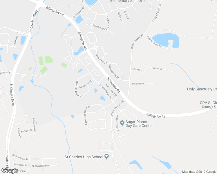 map of restaurants, bars, coffee shops, grocery stores, and more near 11668 Palm Desert Place in Saint Charles