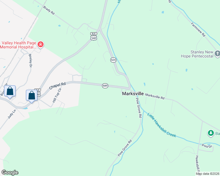 map of restaurants, bars, coffee shops, grocery stores, and more near 652 Marksville Road in Stanley