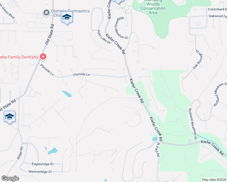 map of restaurants, bars, coffee shops, grocery stores, and more near 571 Autumn Oaks Drive in Ellisville