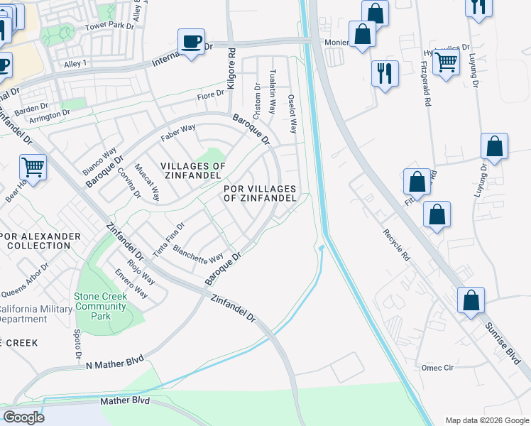 map of restaurants, bars, coffee shops, grocery stores, and more near 3457 Listan Way in Gold River