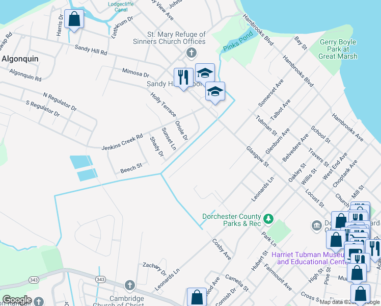 map of restaurants, bars, coffee shops, grocery stores, and more near 507 Eldon Park in Cambridge
