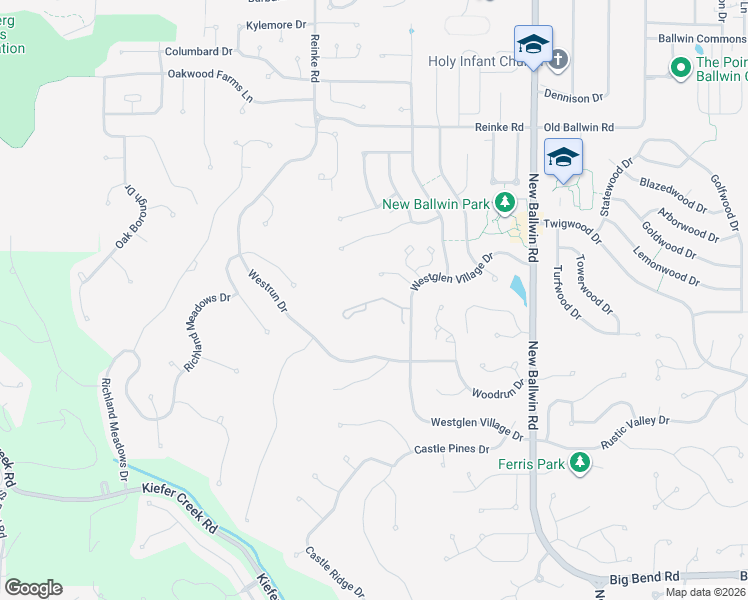 map of restaurants, bars, coffee shops, grocery stores, and more near 915 Quail Terrace Court in Ballwin