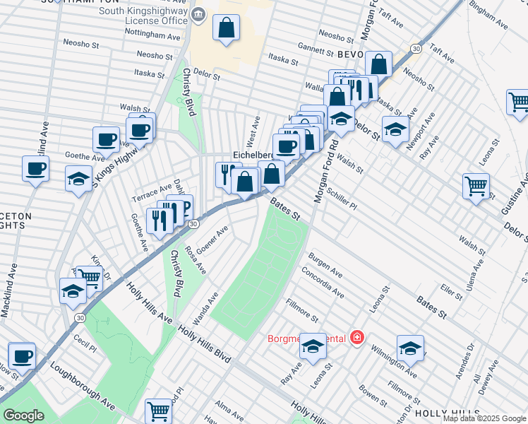 map of restaurants, bars, coffee shops, grocery stores, and more near 5601 Morgan Ford Road in St. Louis