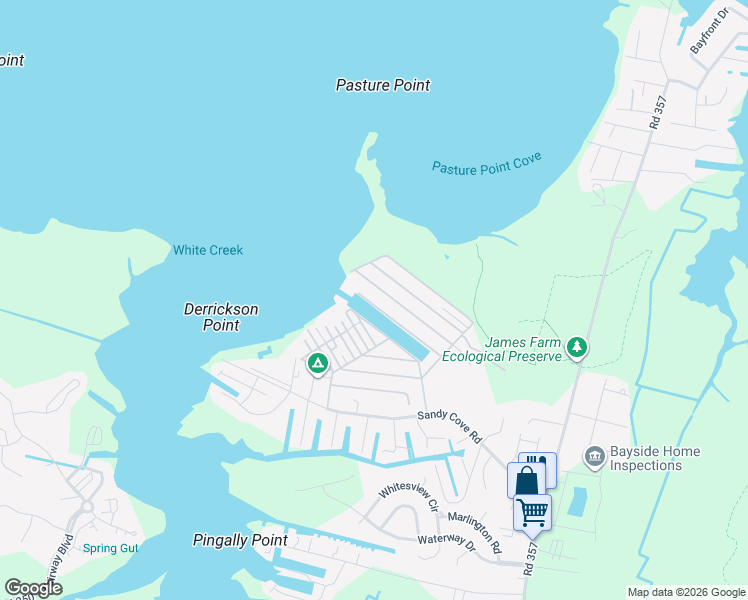 map of restaurants, bars, coffee shops, grocery stores, and more near 38160 Brant Road in Ocean View