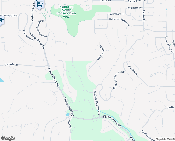 map of restaurants, bars, coffee shops, grocery stores, and more near 1331 Oak Borough Drive in Ballwin