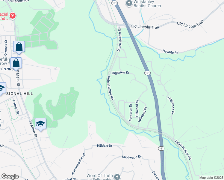 map of restaurants, bars, coffee shops, grocery stores, and more near 2600 Dutch Hollow Road in Belleville