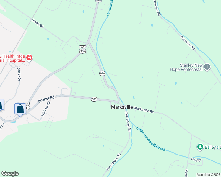 map of restaurants, bars, coffee shops, grocery stores, and more near 510 Hawksbill Drive in Stanley