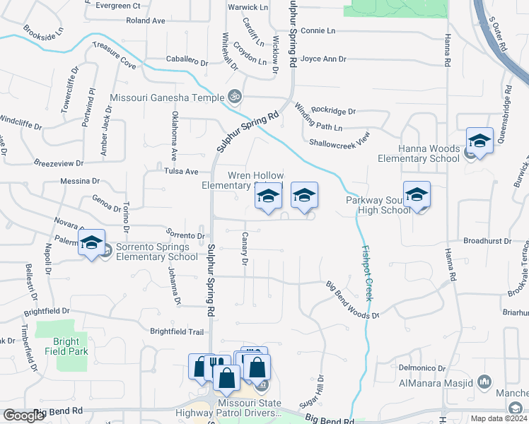 map of restaurants, bars, coffee shops, grocery stores, and more near 655 Wren Avenue in Manchester