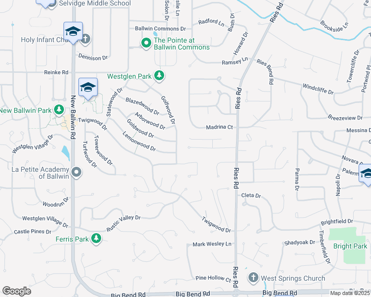 map of restaurants, bars, coffee shops, grocery stores, and more near 468 Talbert Court in Ballwin