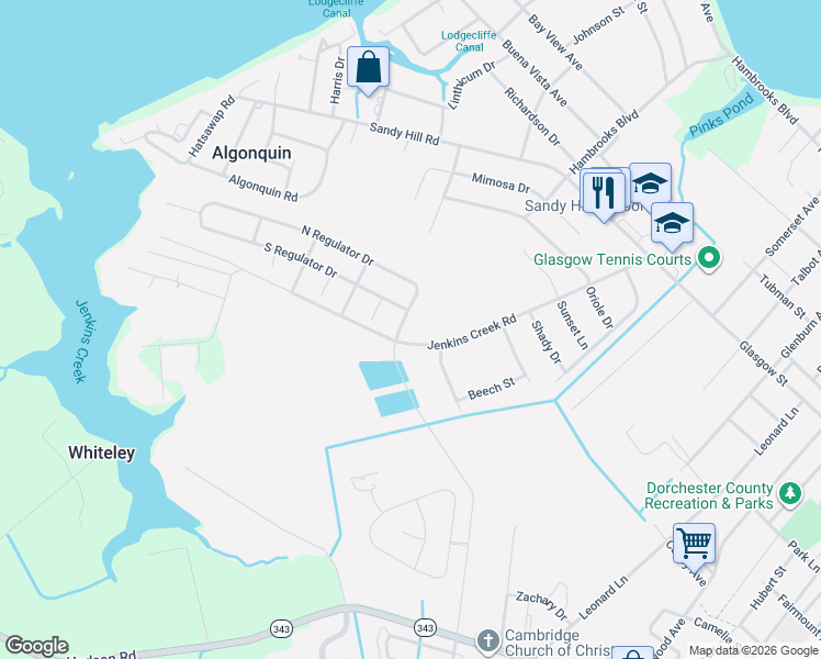 map of restaurants, bars, coffee shops, grocery stores, and more near 100 North Regulator Drive in Cambridge