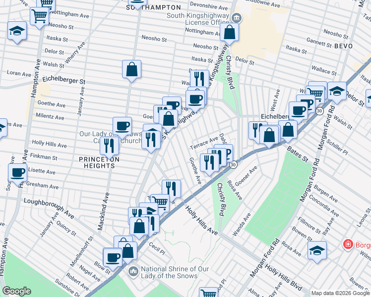 map of restaurants, bars, coffee shops, grocery stores, and more near 4815 Milentz Avenue in St. Louis