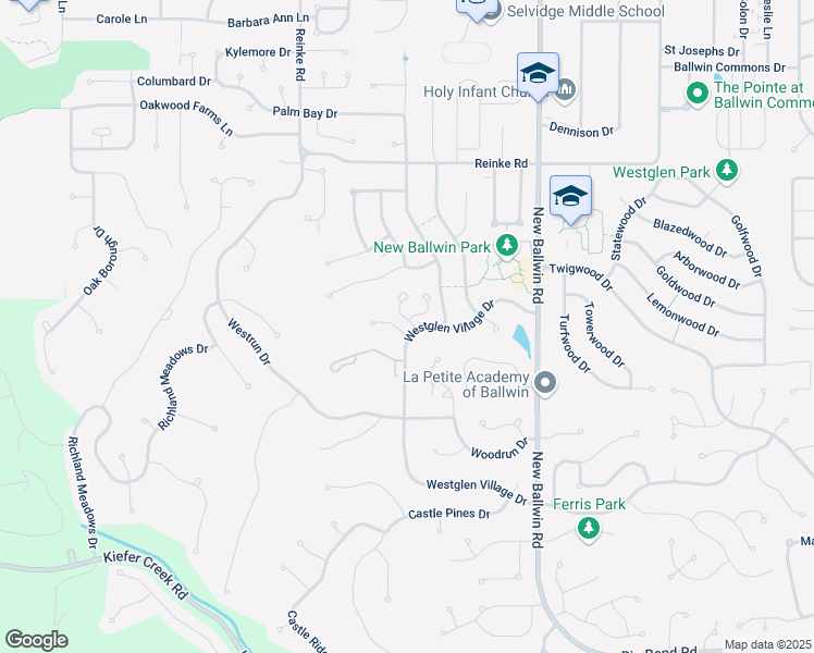 map of restaurants, bars, coffee shops, grocery stores, and more near 361 Fox Village Court in Ballwin