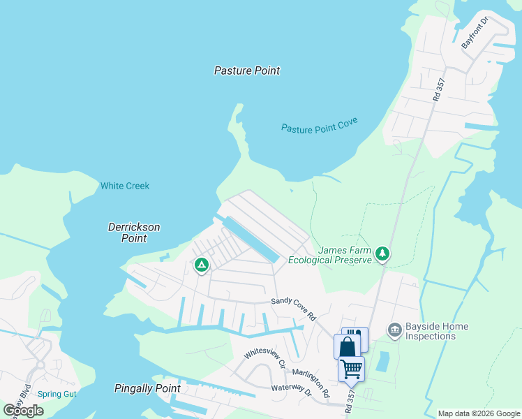 map of restaurants, bars, coffee shops, grocery stores, and more near 38268 Possum Road in Ocean View
