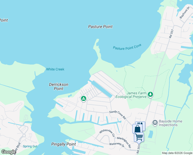 map of restaurants, bars, coffee shops, grocery stores, and more near 38160 Brant Road in Ocean View