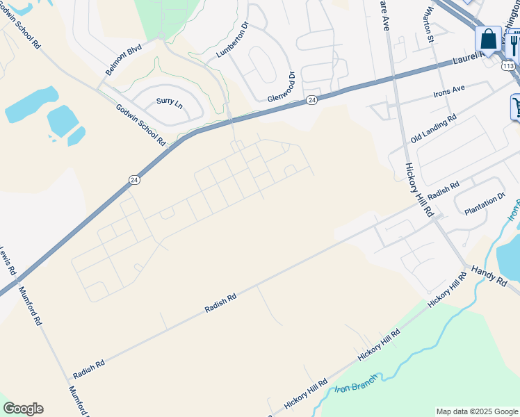 map of restaurants, bars, coffee shops, grocery stores, and more near 29745 Highbridge Way in Millsboro