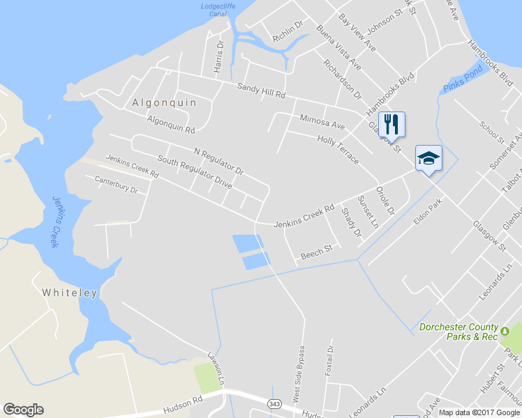 map of restaurants, bars, coffee shops, grocery stores, and more near 100 North Regulator Drive in Cambridge