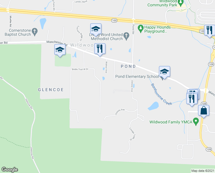 map of restaurants, bars, coffee shops, grocery stores, and more near 2673 Christy Avenue in Wildwood