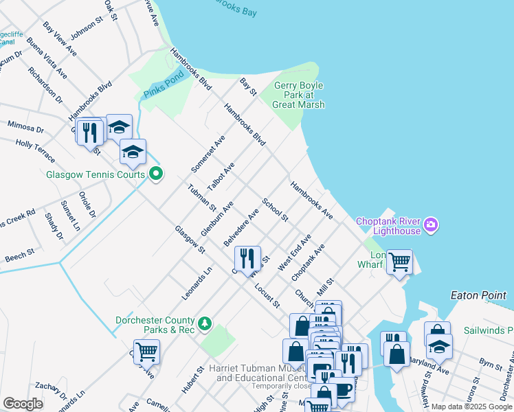 map of restaurants, bars, coffee shops, grocery stores, and more near 205 Belvedere Avenue in Cambridge
