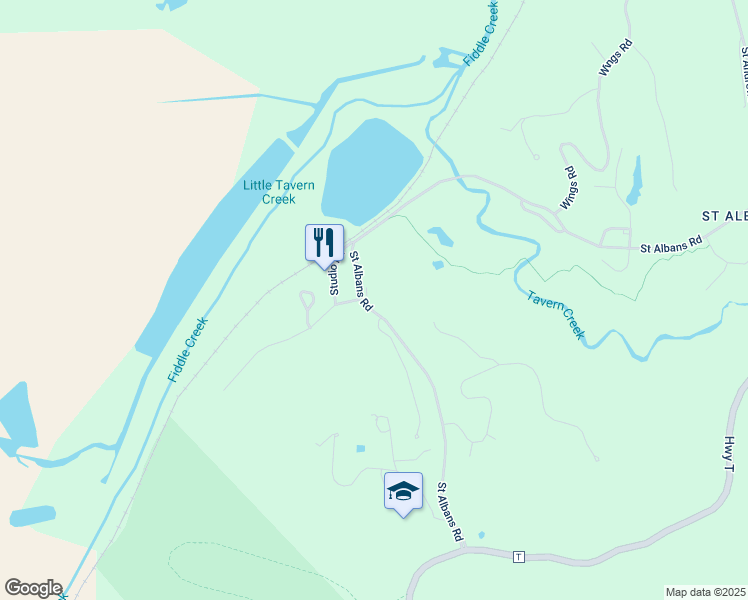 map of restaurants, bars, coffee shops, grocery stores, and more near 3556 Saint Albans Road in Franklin County