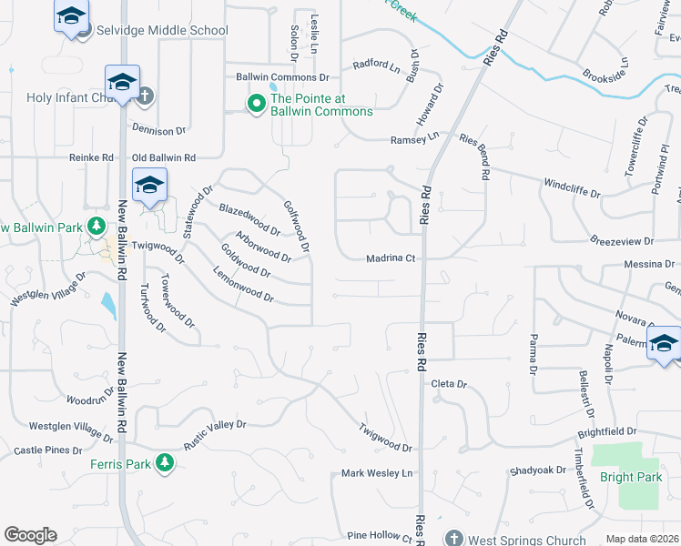 map of restaurants, bars, coffee shops, grocery stores, and more near 491 Governor Court in Ballwin